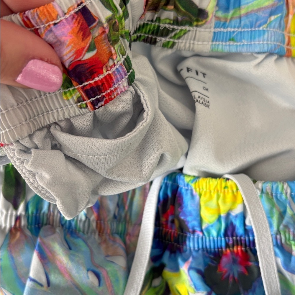Nike Shorts Womens Neon Floral Tropical Dri-FIT Tempo Running Athletic - Picture 5 of 6